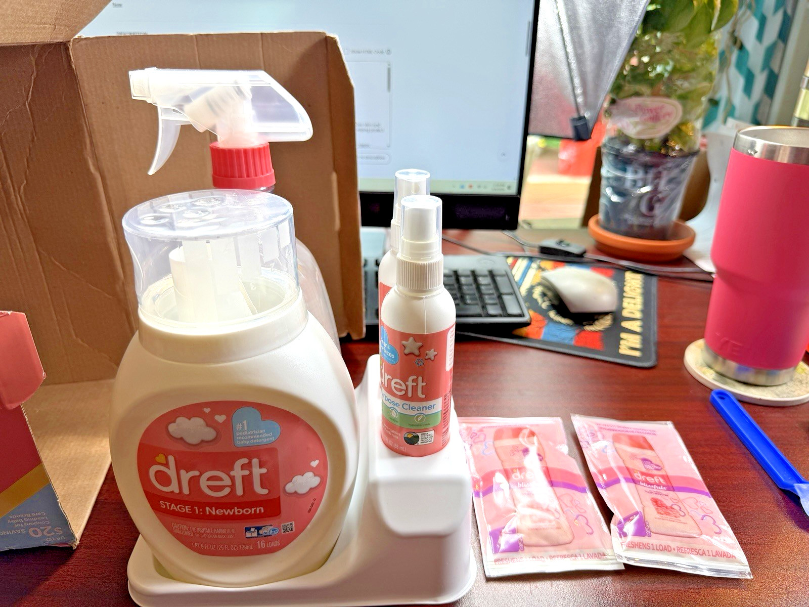 Dreft Stage 1 Newborn Liquid Laundry Detergent Stain Remover & Cleaner Bundle