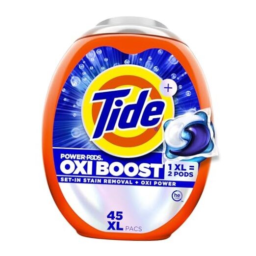 Oxi Boost Power PODS Laundry Detergent Pacs, 45 45 Count (Pack of 1) Original