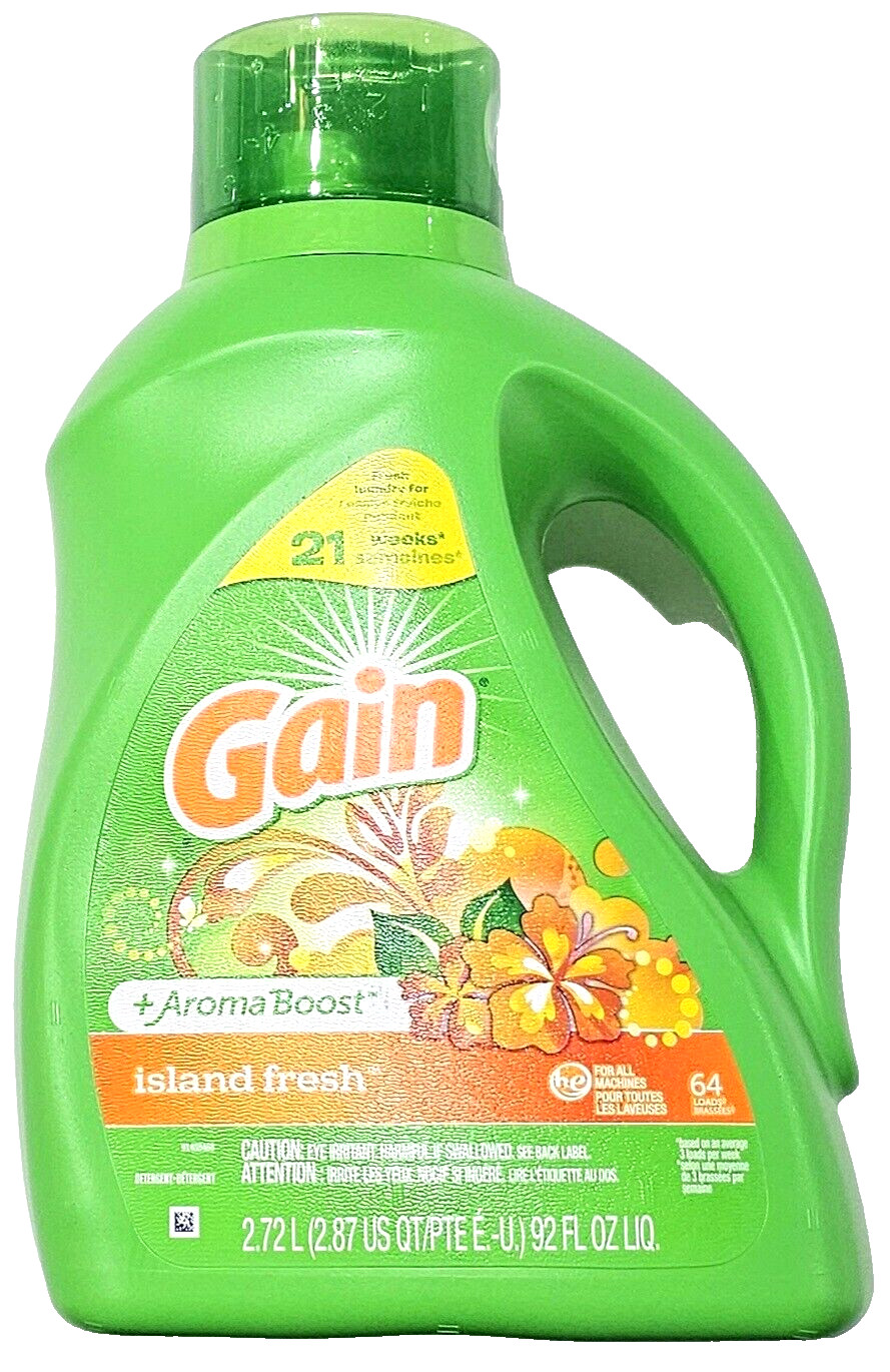 Gain Aroma Boost Island Fresh 64 Loads Laundry Detergent 92oz For All Machines