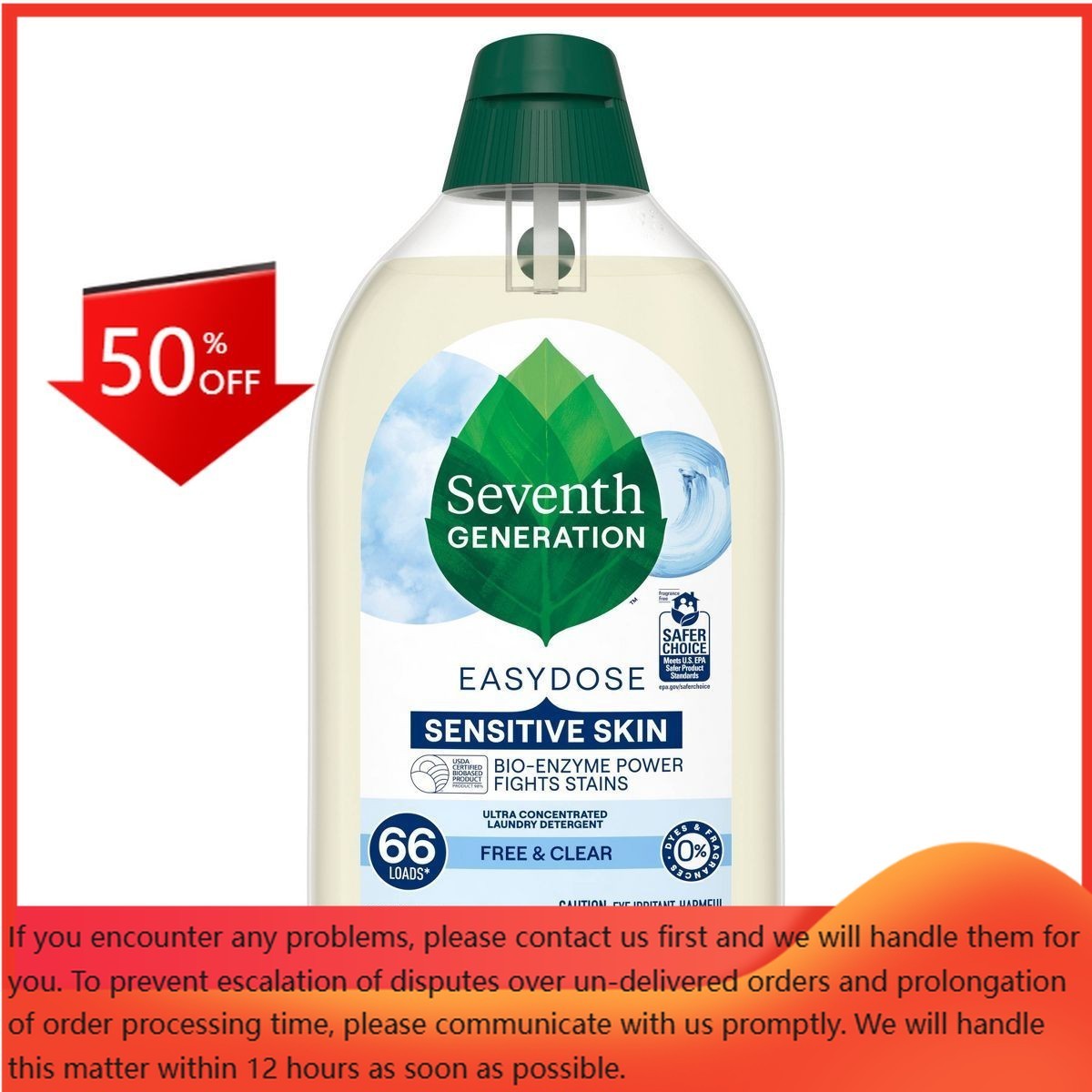 Seventh Generation Free & Clear Ultra-Concentrated 66-Loads Laundry – 23.1 fl oz