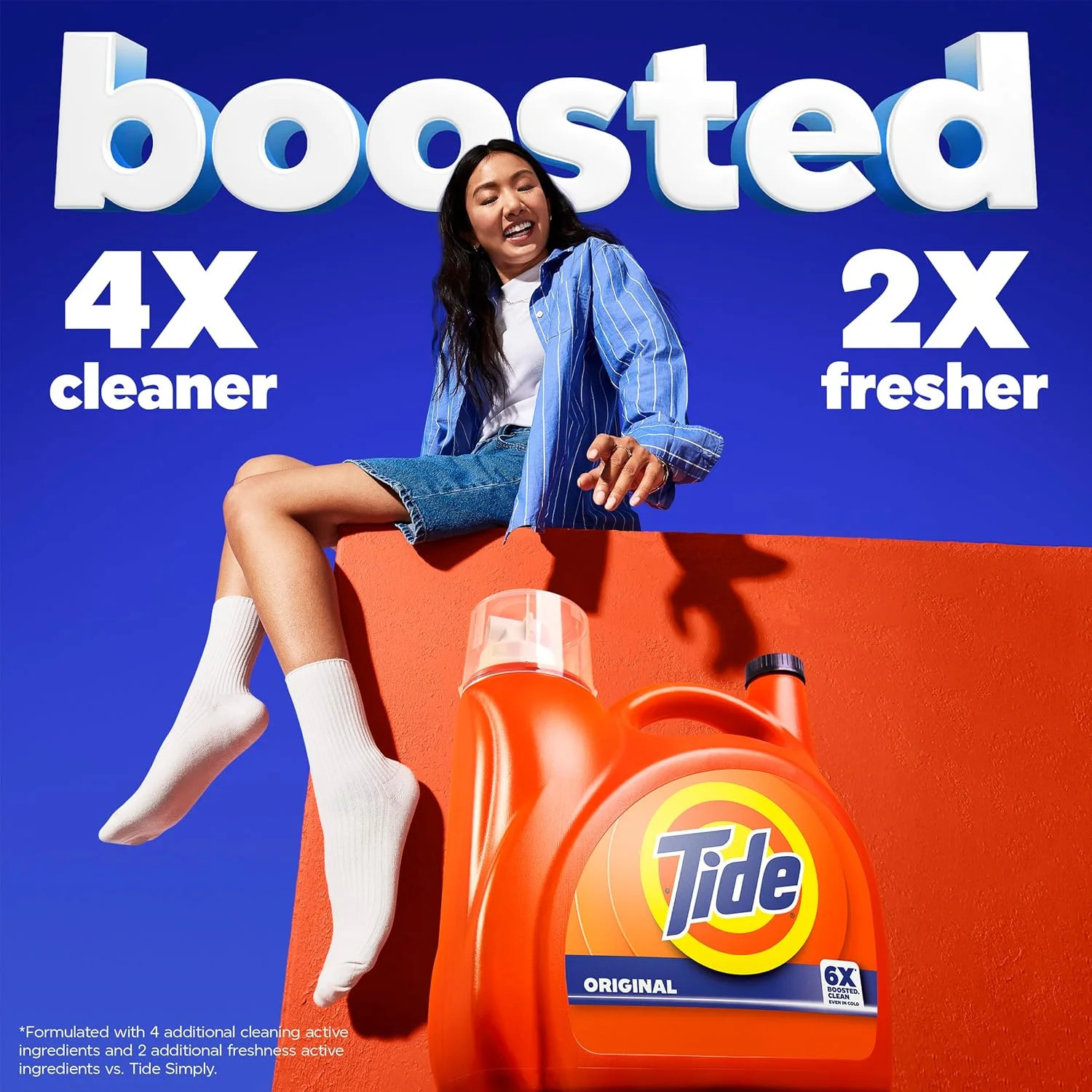 Tide Liquid Laundry Detergent, Original Scent, 125 fl oz, 100 Loads, Boosted Cle