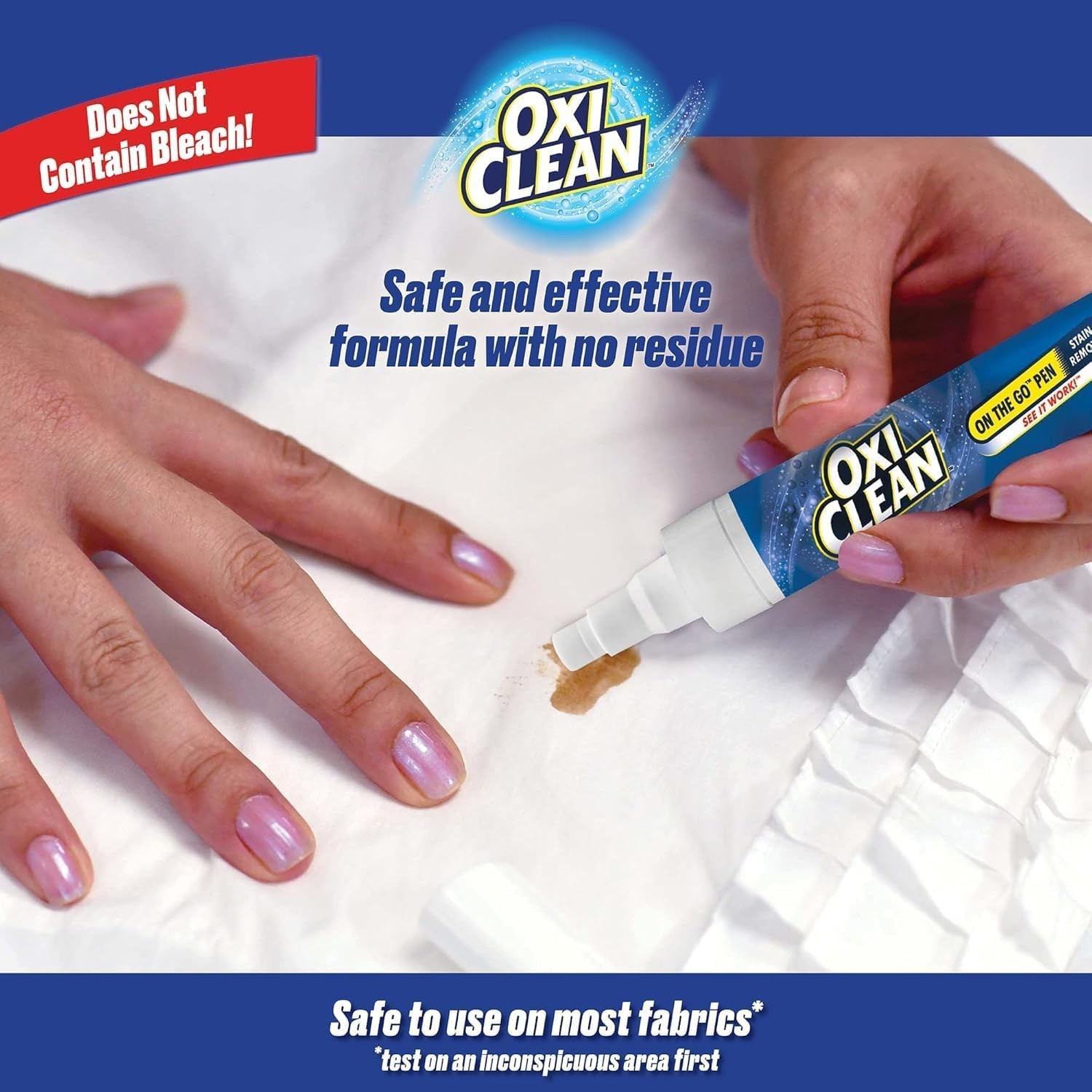 Portable Bleach-Free Stain Remover Pen, 0.74 Fl Oz – Effortless Clean Anywhere