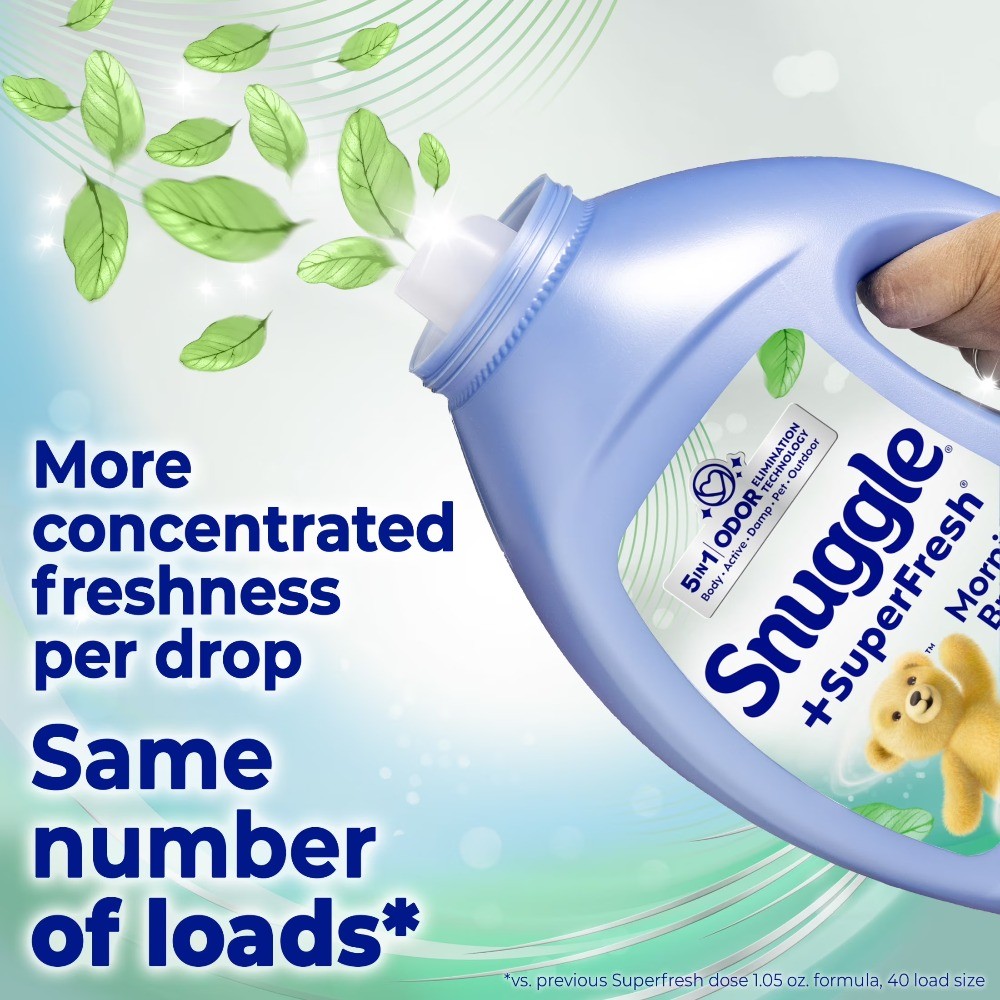Liquid fabric softener, deodorizing formula, morning breeze scent, 40 uses