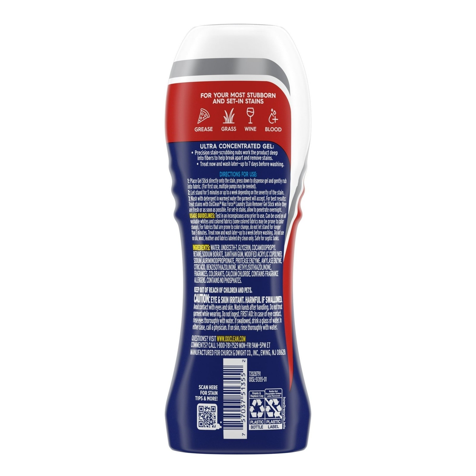 OxiClean MaxForce 5 in 1 Stain and Power Spot Remover Gel Stick 6.2oz (3 Pack)