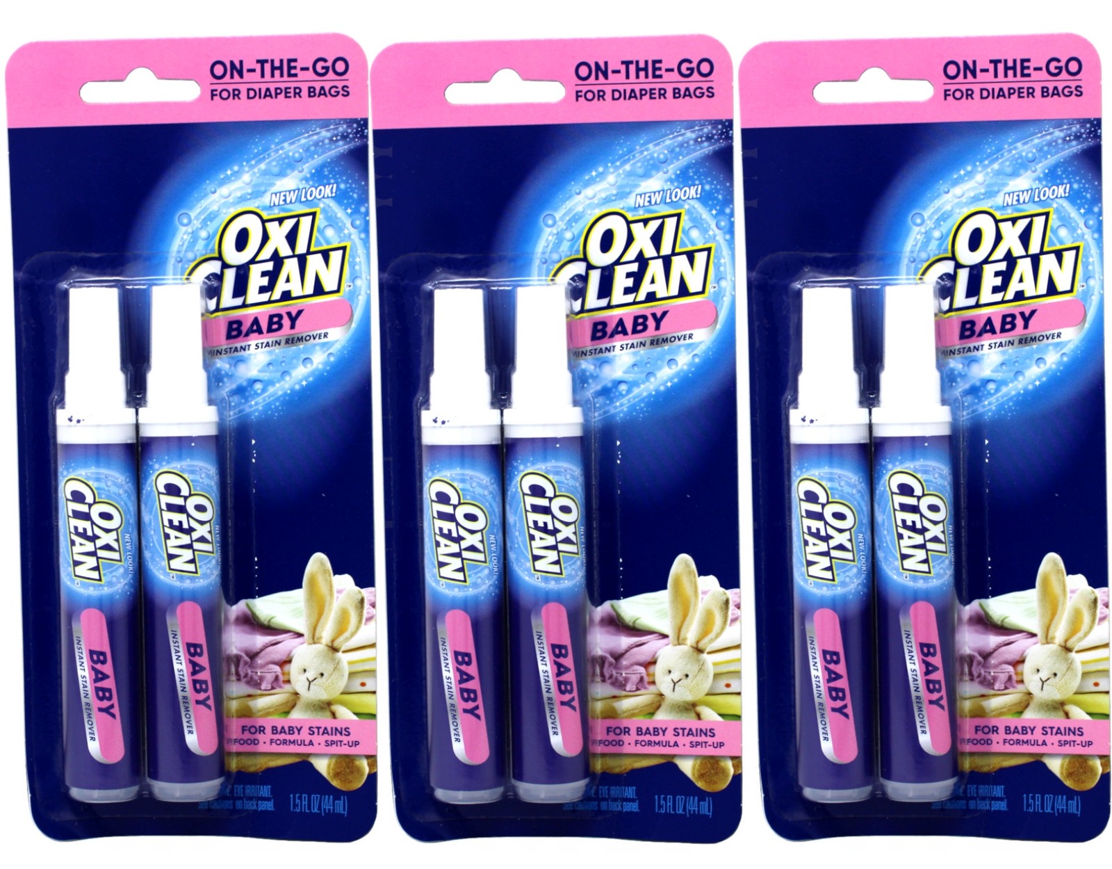 OxiClean On the Go Baby Stain Remover Pen, 22 mL, 2 Count – 3 Pack
