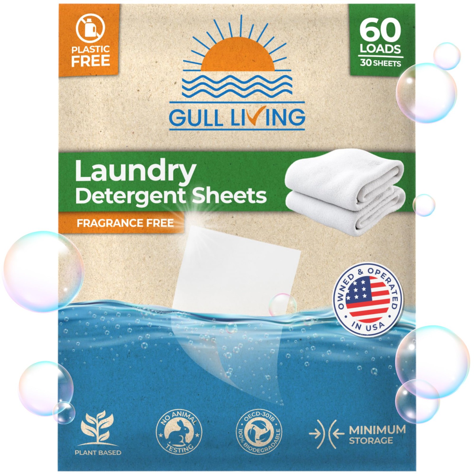 Laundry Detergent Sheets Travel Eco Friendly Fragrance Free 60 Loads Soap