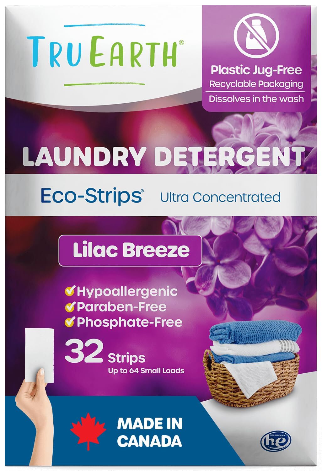 Tru Earth Eco Laundry Strips 32 Count Compact Powerful Sensitive Skin Friendly