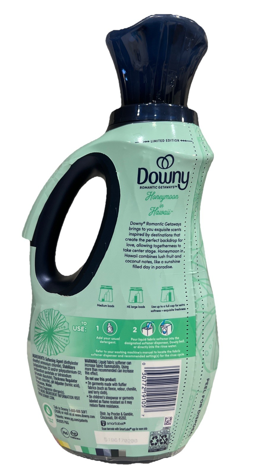 Downy Romantic Getaways Honeymoon In Hawaii Limited Edition Fabric Softener 38oz