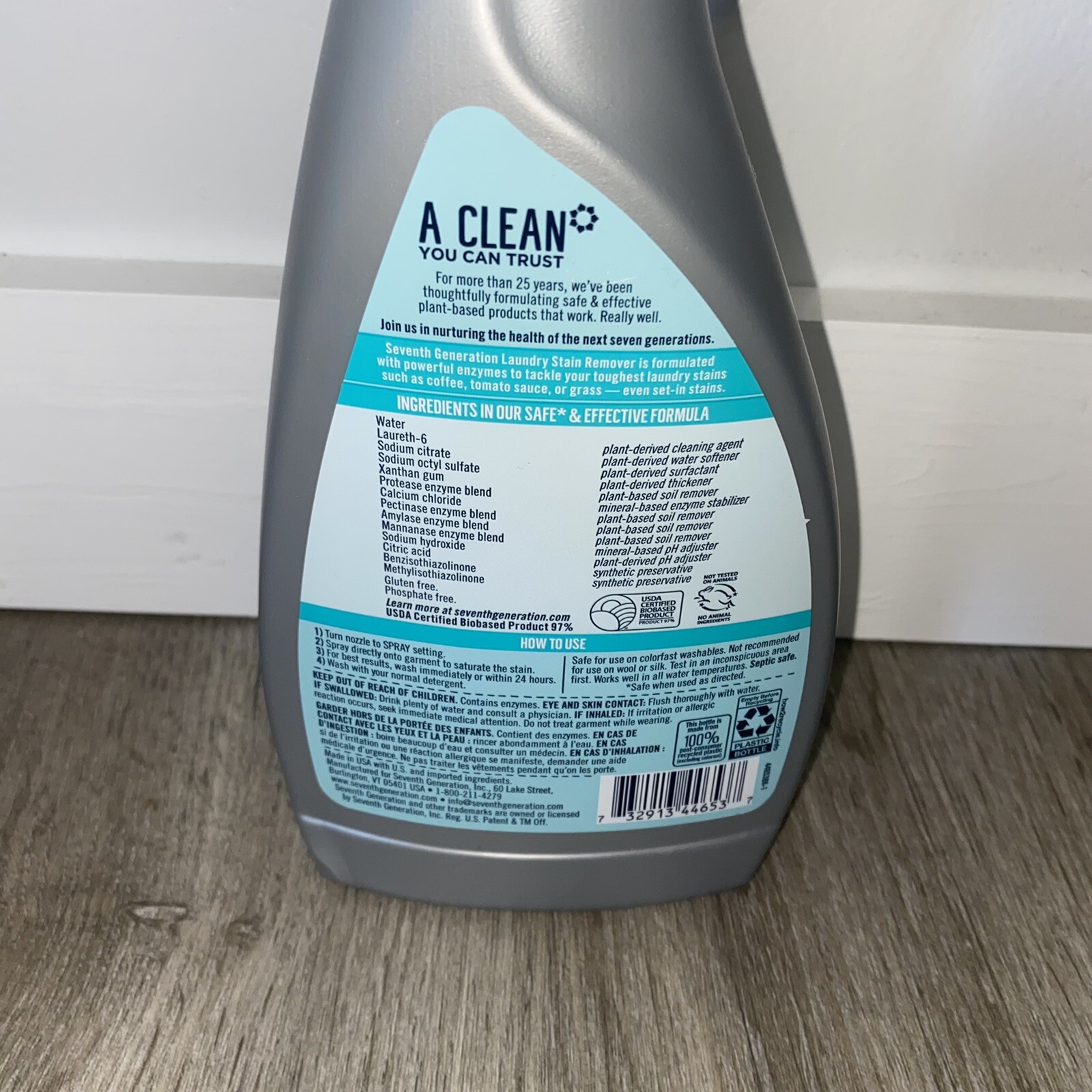 (1) Seventh Generation Laundry Stain Remover Spray Free Clear 16 fl oz New!