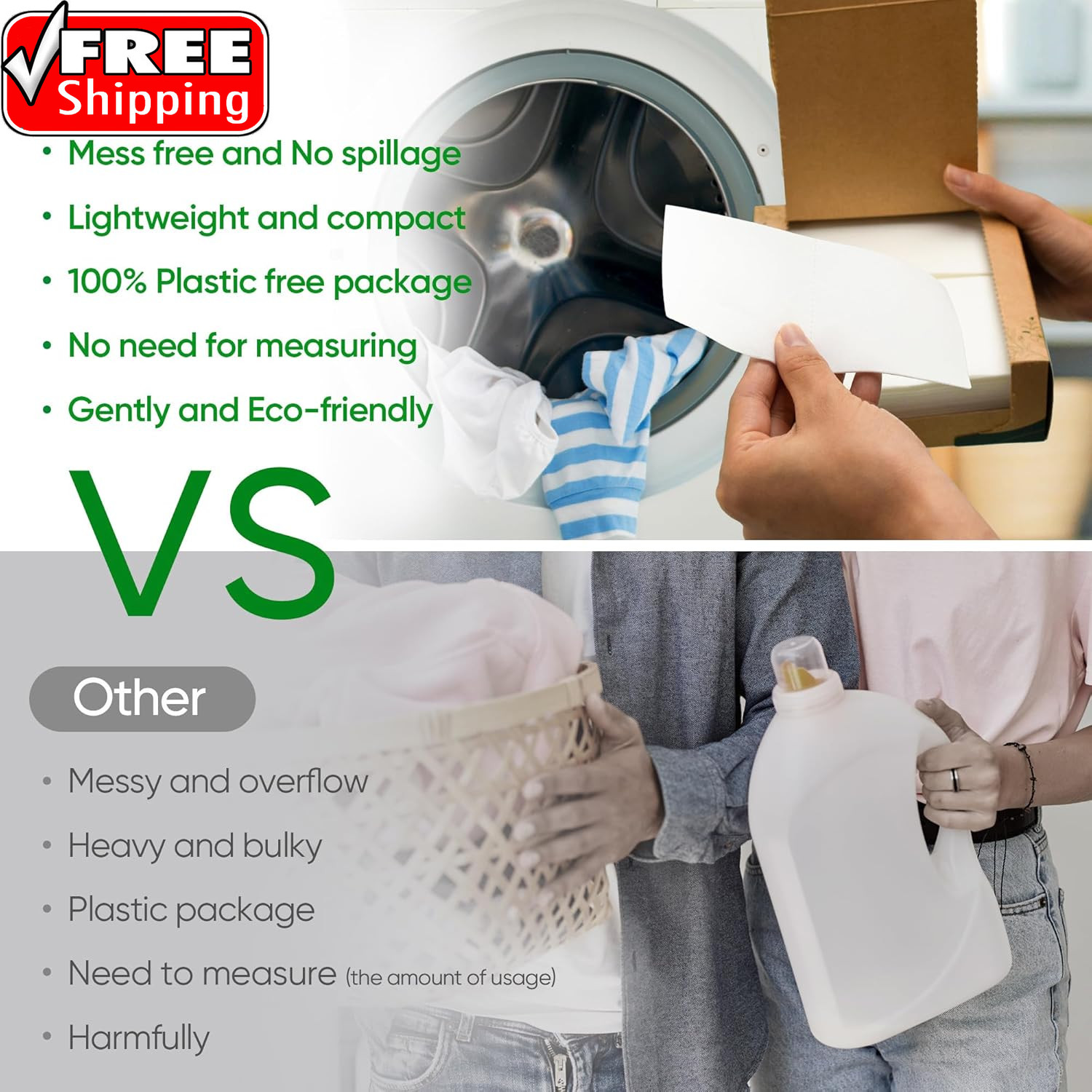 Travel Laundry Detergent Sheets 300 Loads Eco-Friendly Washing Detergent Sheets