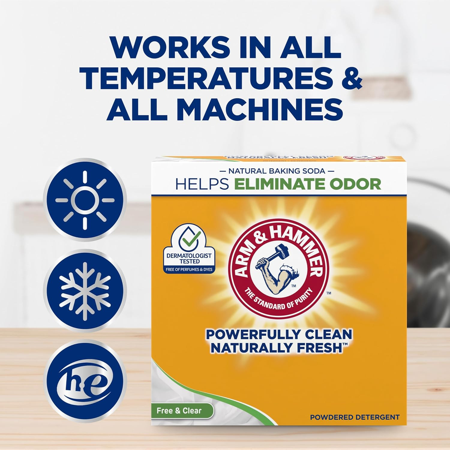 Powder Laundry Detergent, Free of Perfume and Dyes, 100 Loads