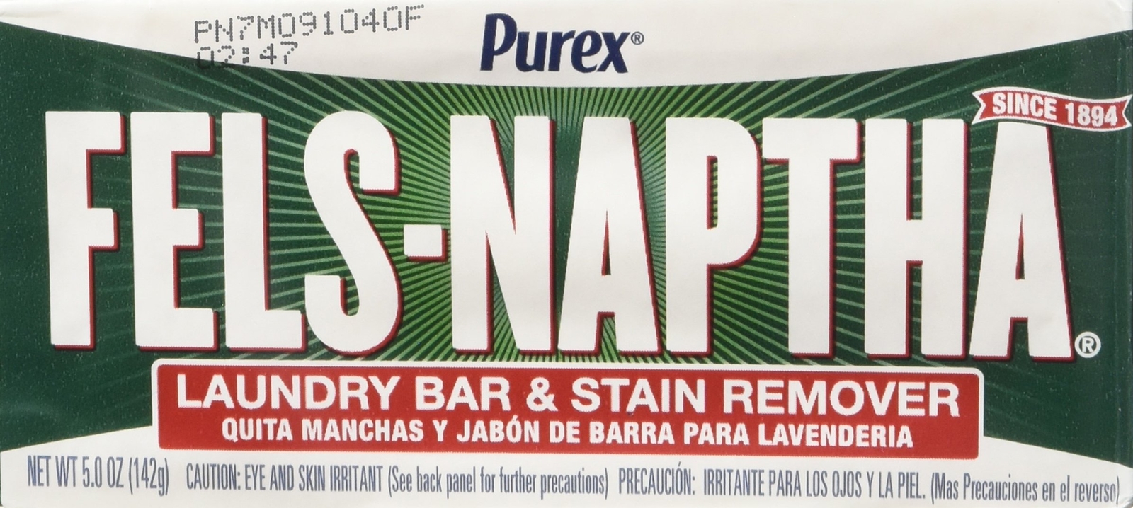 Purex Fels Naptha Laundry Bar Soap Stain Remover 5 Ounce Pack of 4