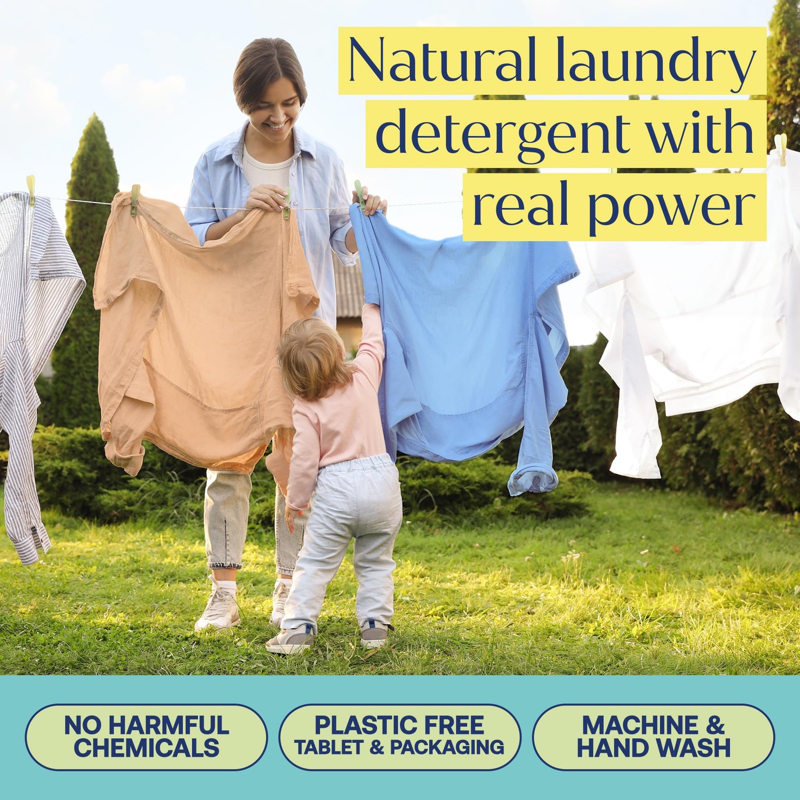 Laundry Detergent Tablets, Plant-Based Formula, Removes Tough Stains, Plastic-Fr