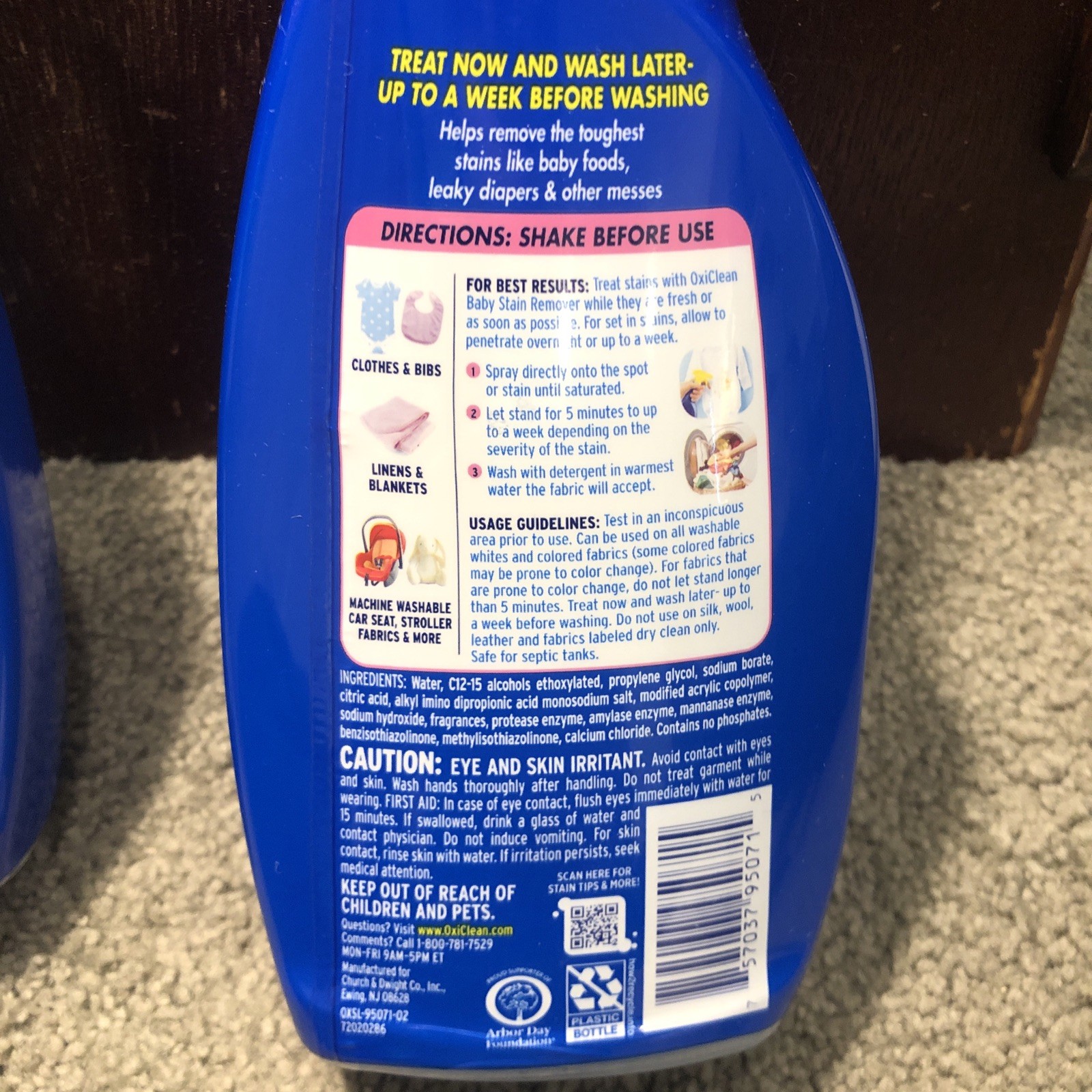 X2 Oxi Clean Baby Stain Remover Spray, Dye & Chlorine Free, 16oz