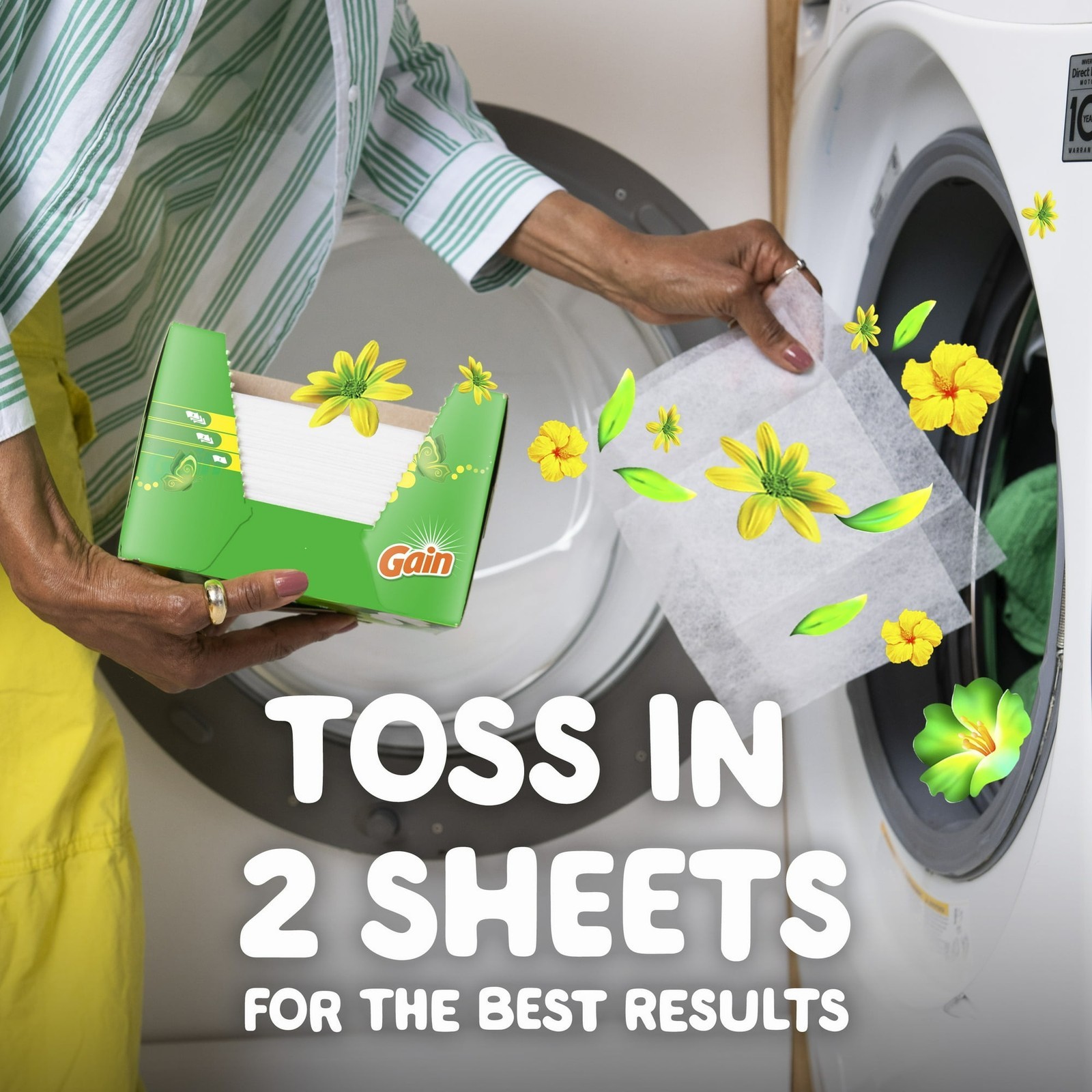 Gain Dryer Sheets 180 Ct Original Scent Static Control Wrinkle Release Fresh