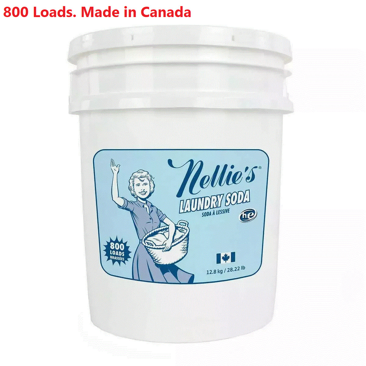 Nellie’s Laundry Soda, 800 Loads Hypoallergenic Septic Safe – Made in Canada