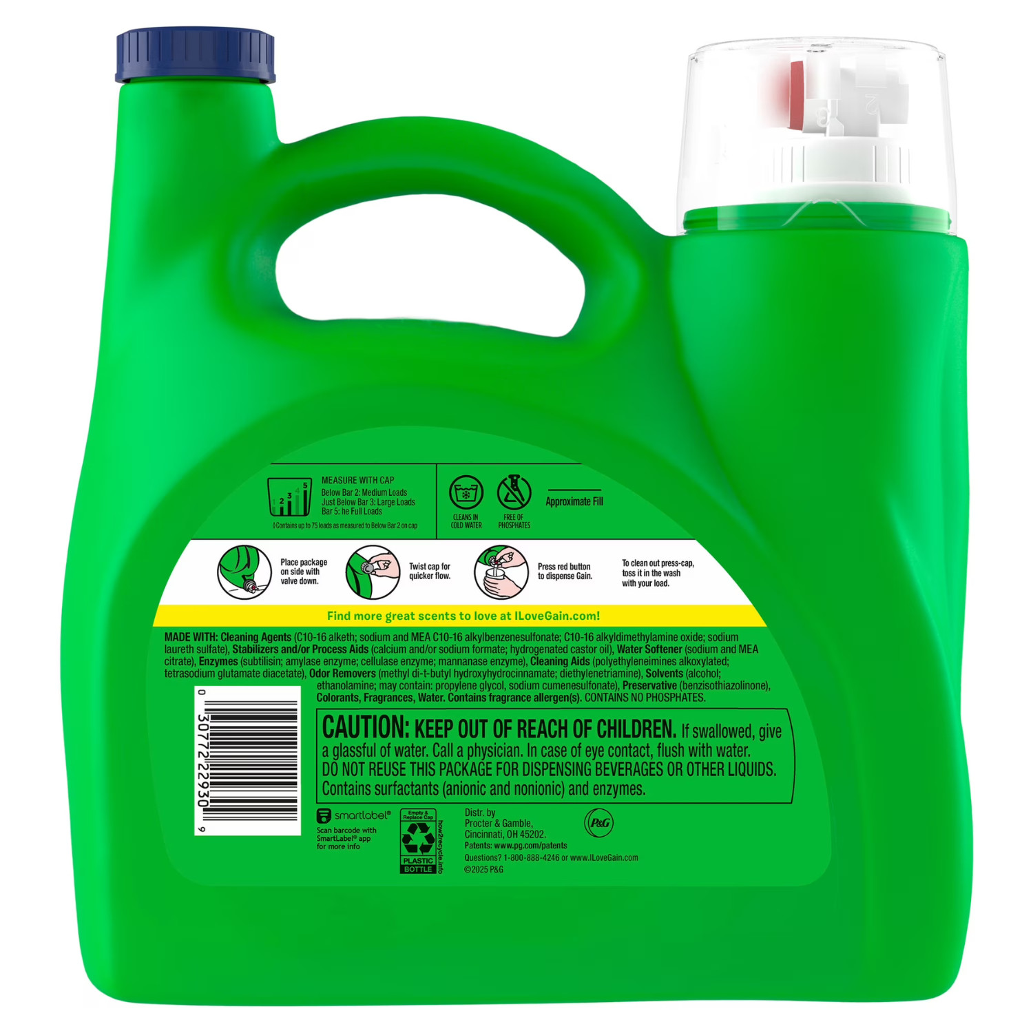 Gain LQ HE Moonlight Breeze Plus Laundry Detergent 75 Loads, 99 fl oz, 2 Pack
