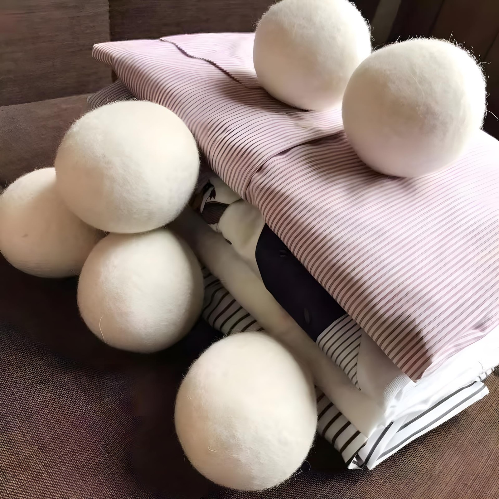 6 Pack Felt Dryer Balls – Wool Dryer Balls for Reducing Drying Time, Eliminat…