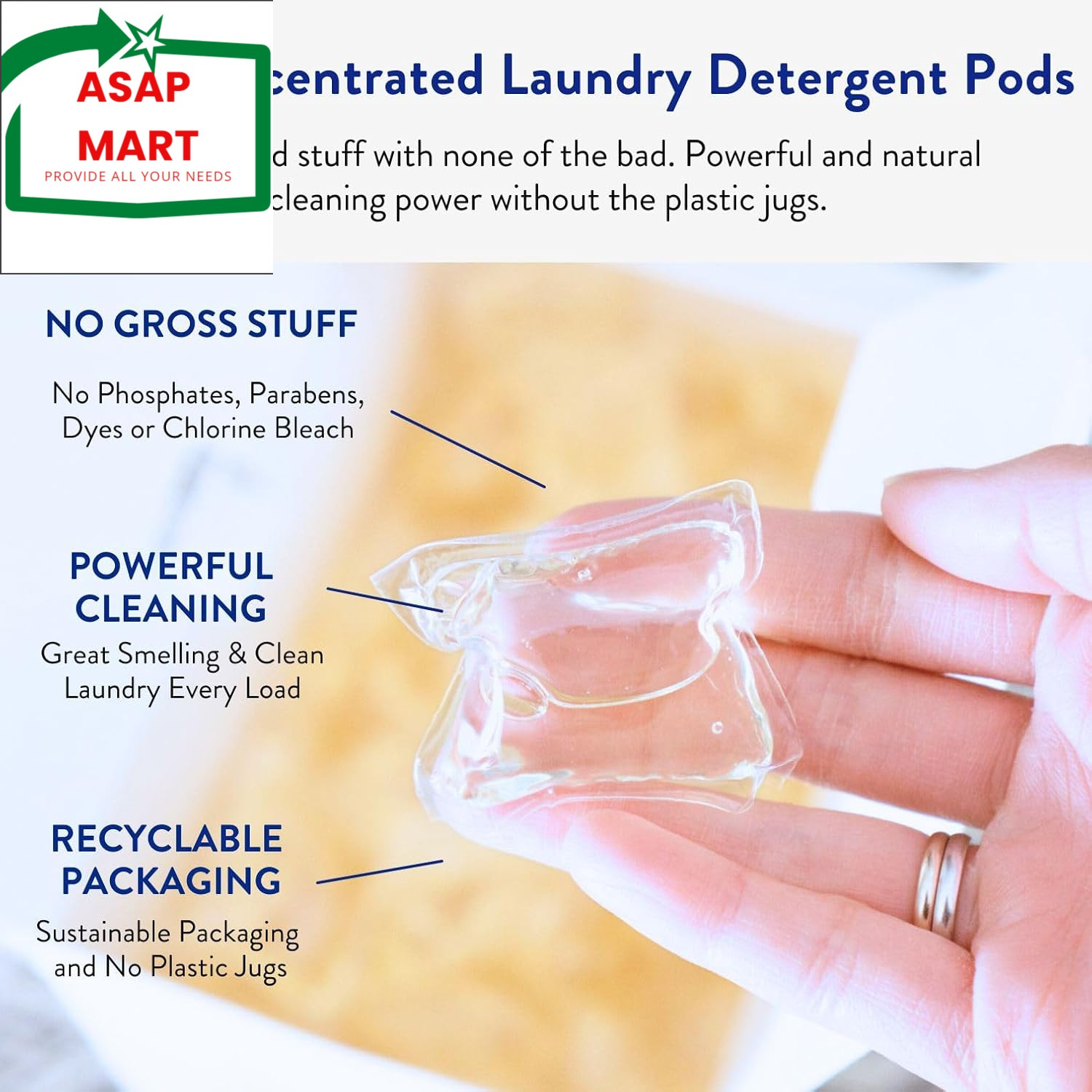 The Clean People Laundry Detergent Pods – Hypoallergenic Laundry Pods – Ultra