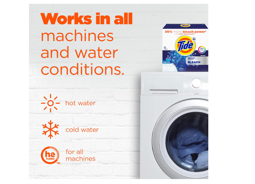 Tide Original Powder Laundry Detergent with Bleach 129 oz 89 Loads