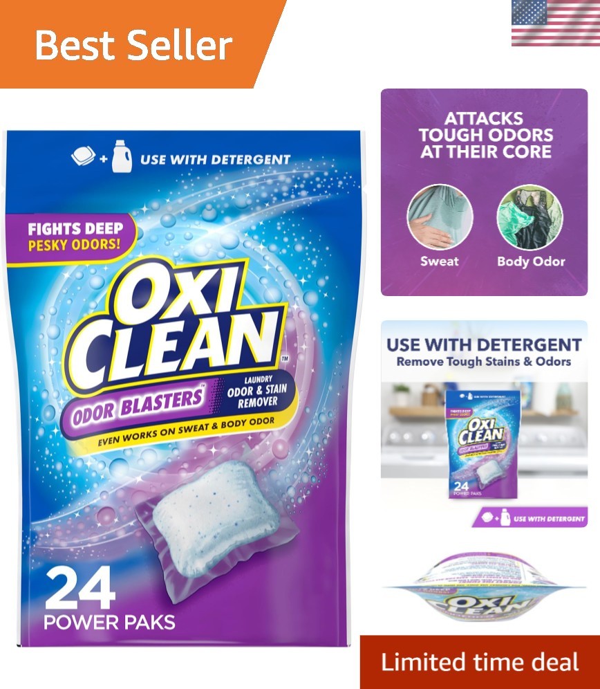 Odor Blasters 24 Ct Eco-Friendly Stain Remover Power Paks for Laundry Freshness