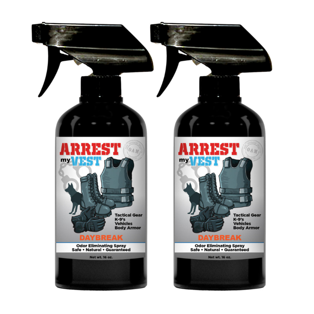 Arrest My Vest Body Armor Odor Eliminating Spray Daybreak Scent – 2 16oz Bottles