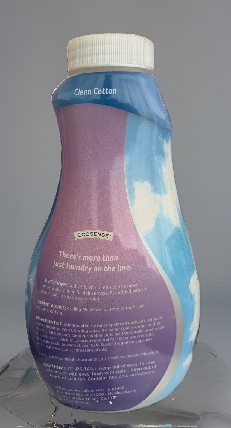 Melaleuca MelaSoft 9X Fabric Softener Ecosense Clean Cotton Scent 32 oz 96 load