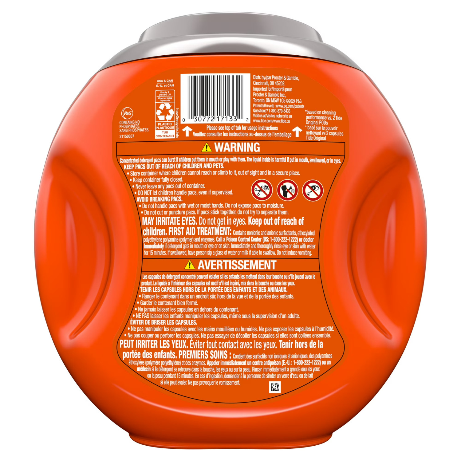 Tide Oxi Boost Power PODS Laundry Detergent Pacs 32 Ct Stain Remover, 2 Pack
