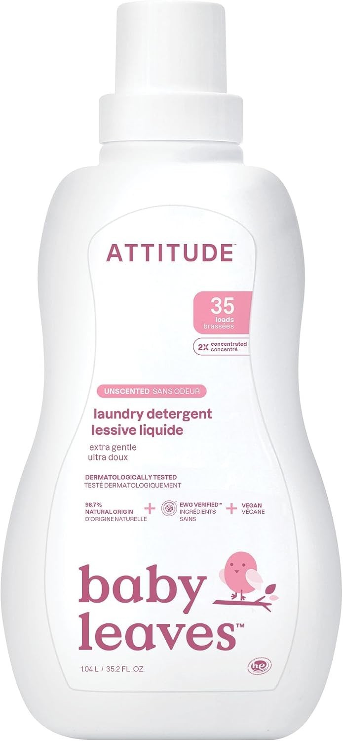 ATTITUDE Baby Laundry Detergent, EWG Verified, Plant and Mineral-Based Formul…