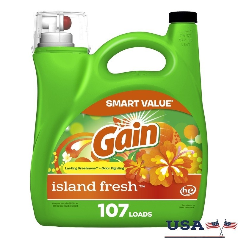Island Fresh Laundry Detergent 154 fl oz Odor Fighting HE Compatible 107 Loads