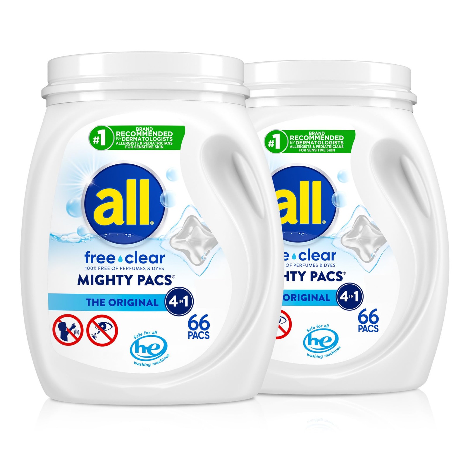 Mighty Pacs with stainlifters free clear Laundry Detergent, Free Clear for Sensi
