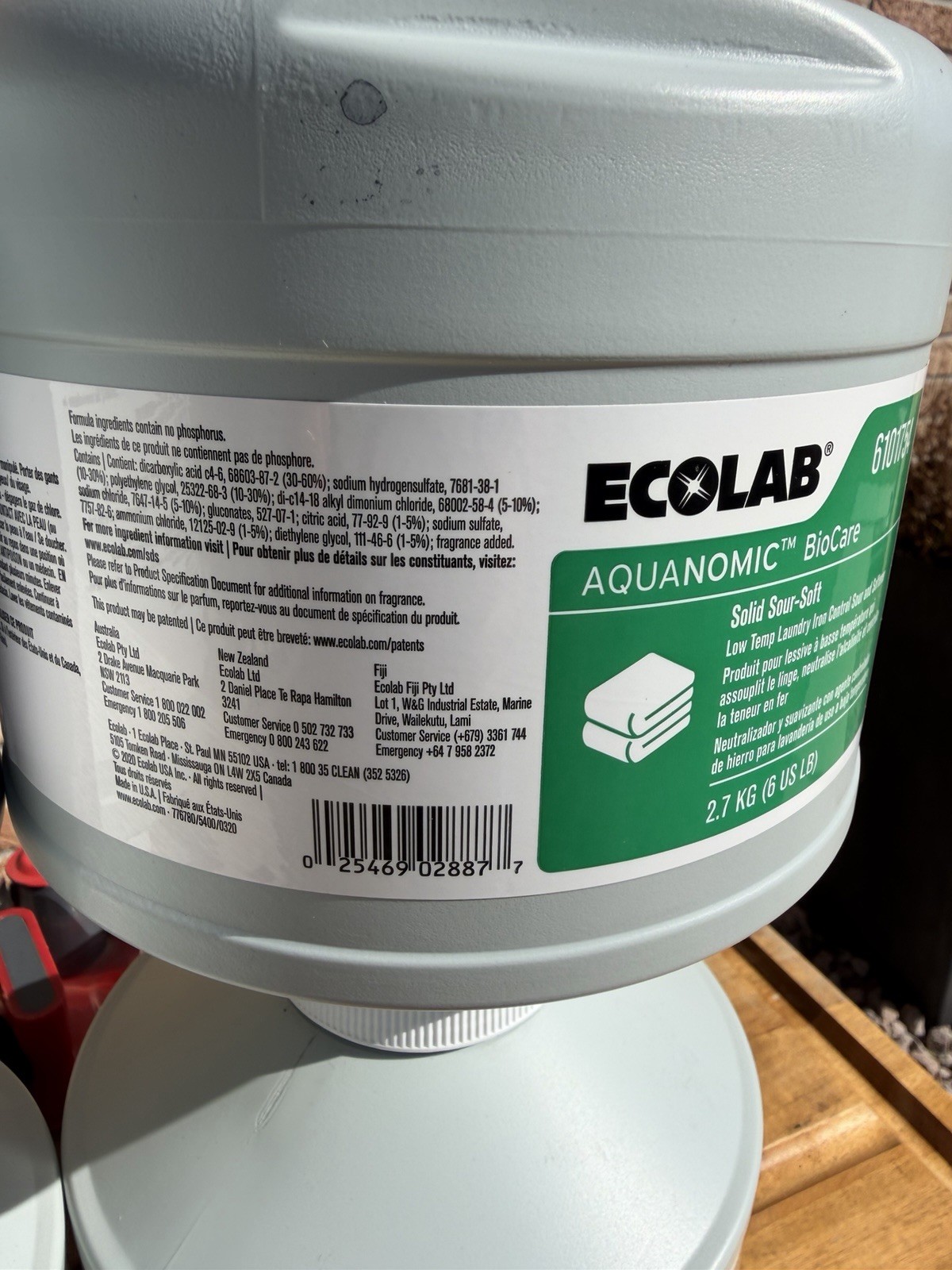 (2) Ecolab 6101754 Aquanomic Biocare Solid Sour-Soft | 6lbs Unit