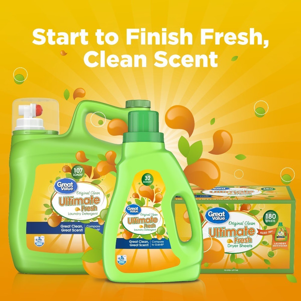 Ultimate Fresh Laundry Detergent Original Clean Scent 46 Fluid Ounces 32 Loads