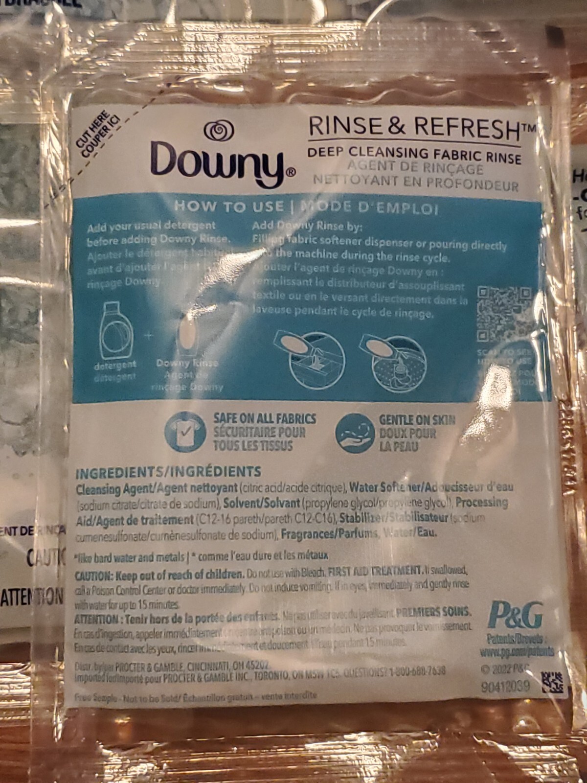 Lot of 20 Single Load Downy Rinse & Refresh Cool Cotton Travel Size