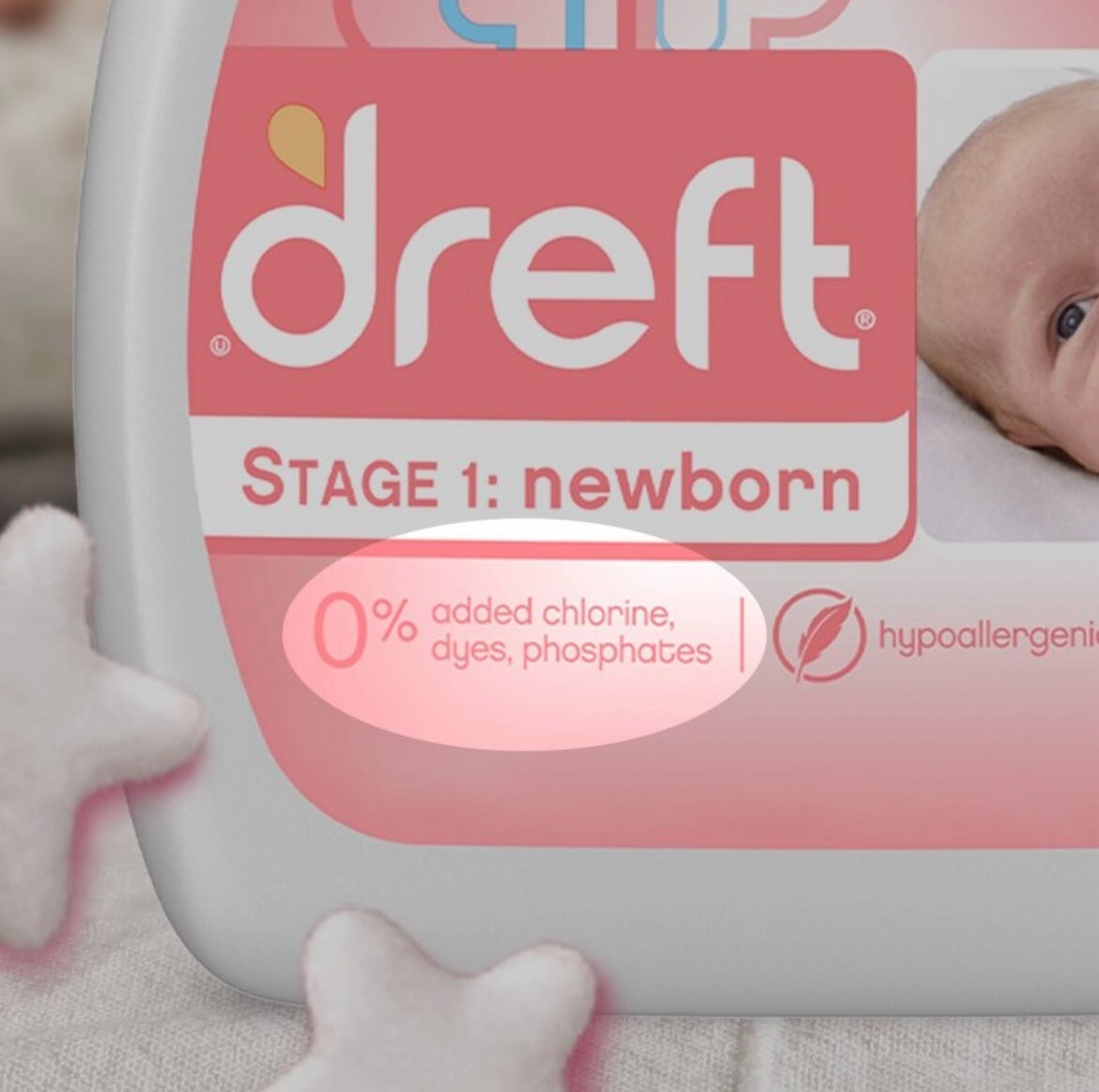 DREFT Stage 1 Newborn Laundry Detergent Medium Size 92 Fl OZ 64 Loads