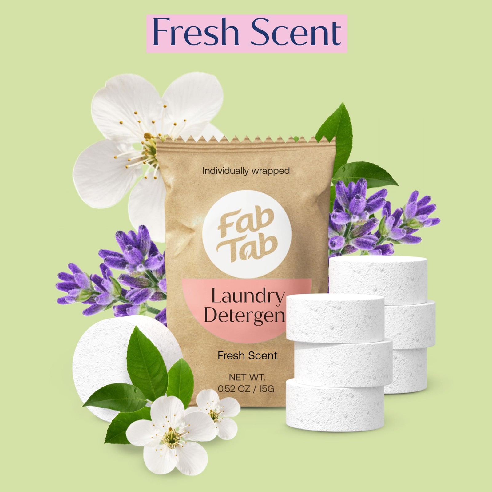 Laundry Detergent Tablets, Plant-Based Formula, Removes Tough Stains, Plastic-Fr