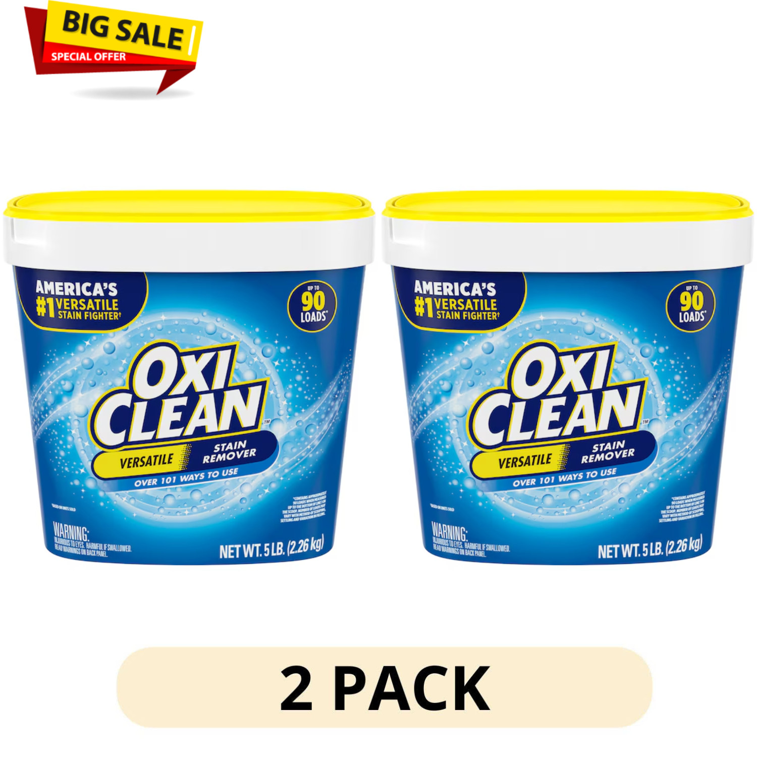 (2 pack) OxiClean Versatile Stain Remover Powder for Around the Home and Laundry