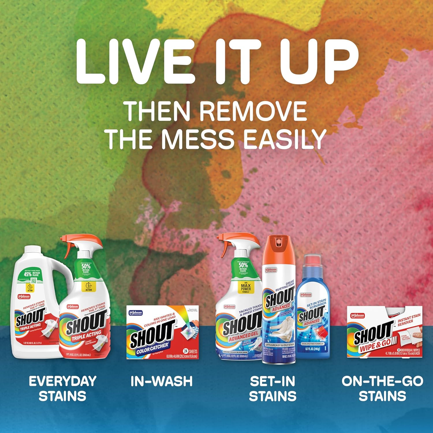 Shout Advanced Ultra Concentrated Laundry Stain Remover Gel Scrubber Brush 8.7oz