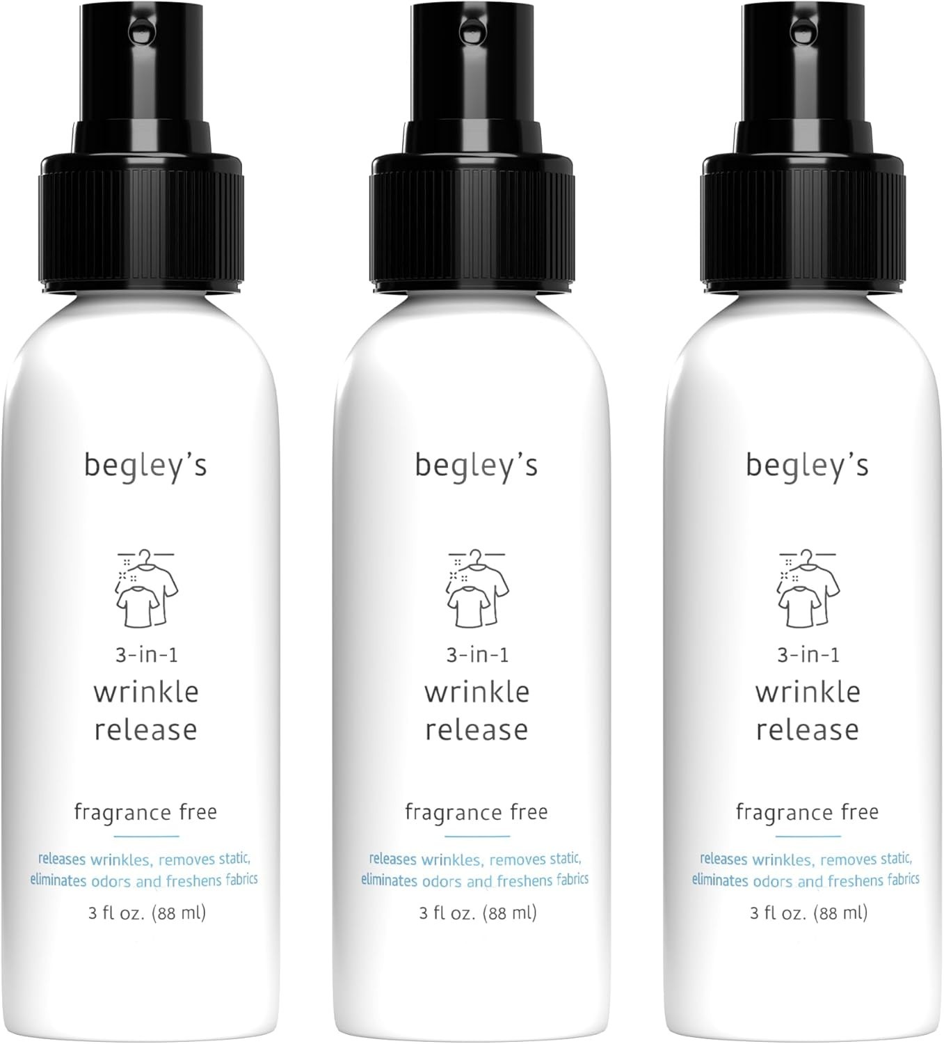 Travel-Ready Fragrance-Free Wrinkle Release Spray – Biobased & Effective, 3 oz