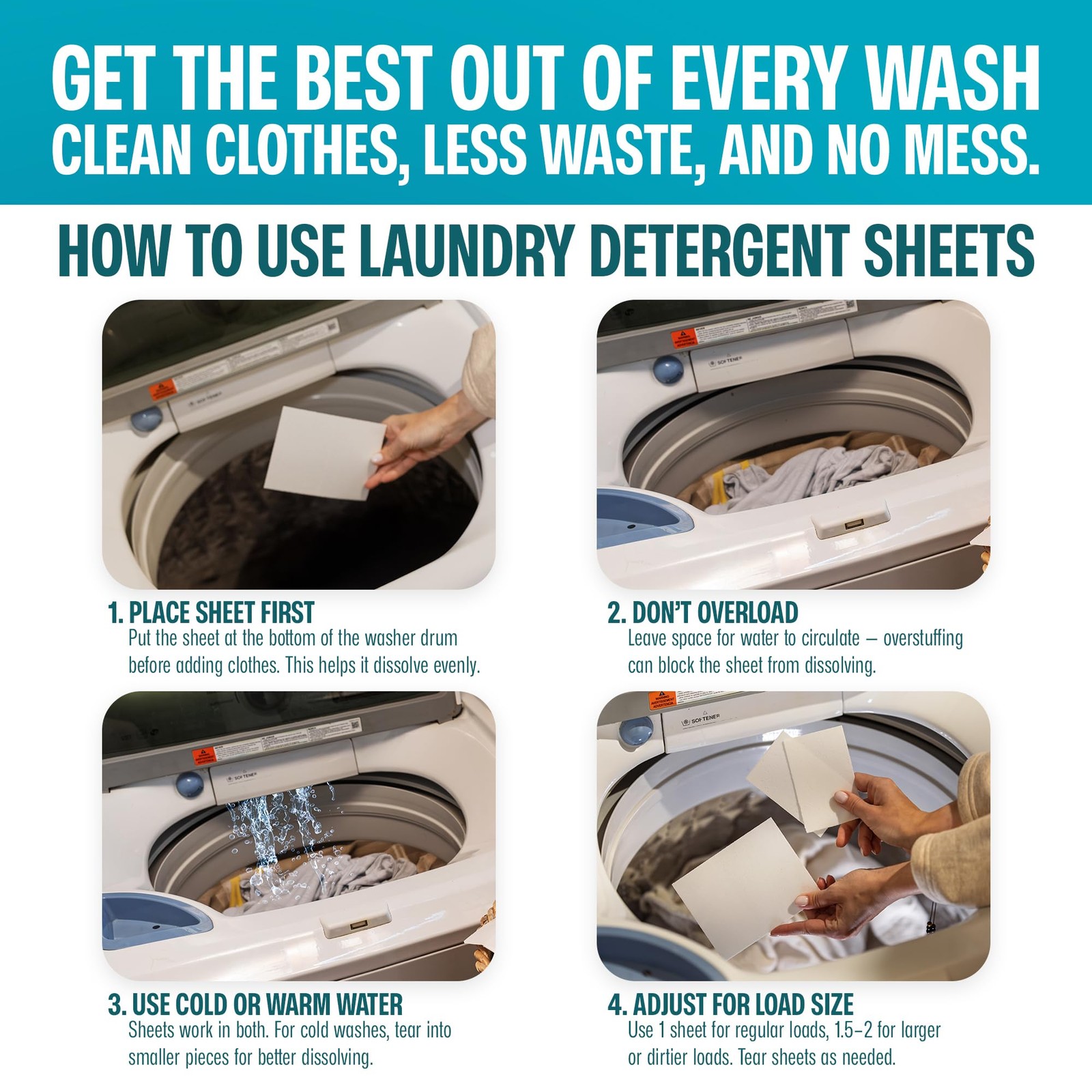 Sudstainables Laundry Detergent Sheets 200 Loads – Dissolvable Laundry Sheet …