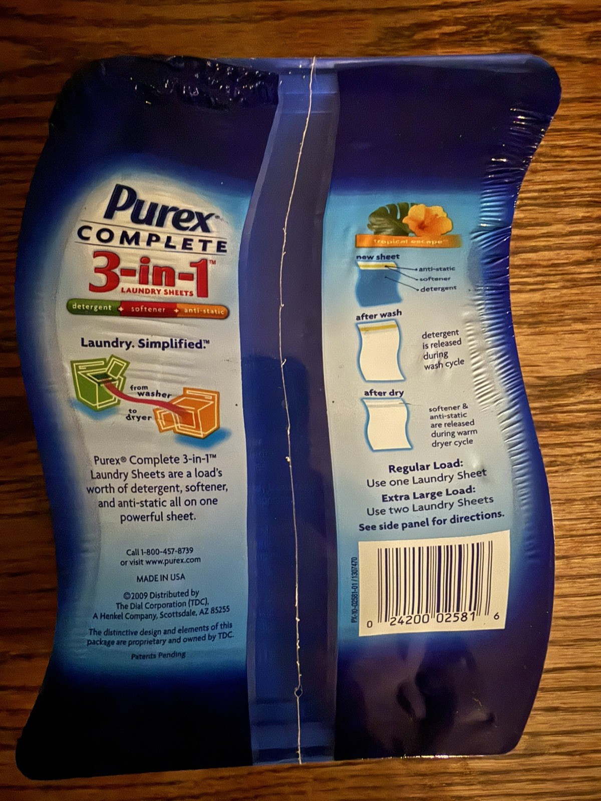 Purex Complete 3-in-1 Laundry Sheets in Dispenser Tropical Escape Scent ~ NOS