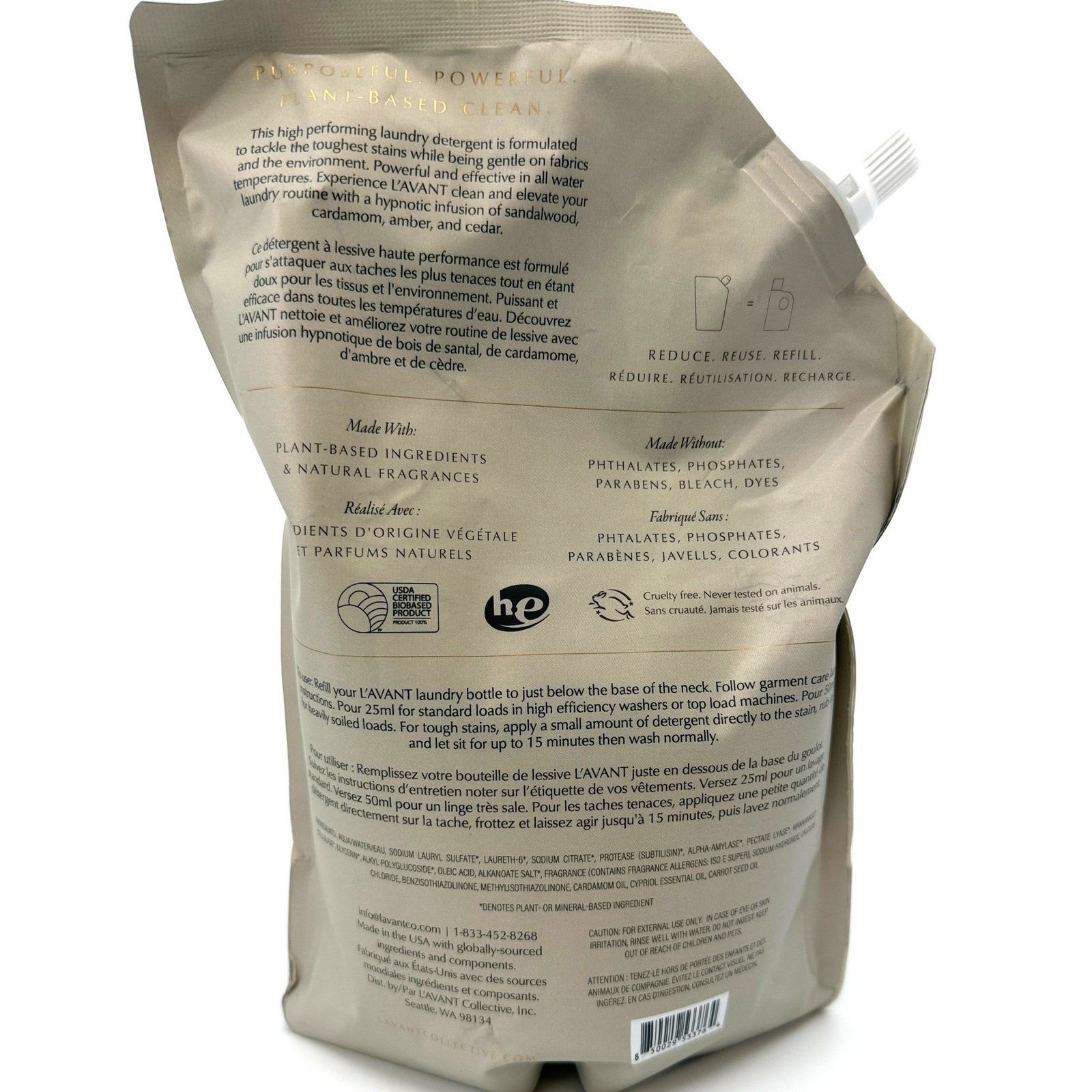 L’AVANT Collective High Performing Laundry Detergent Ambre Santal Refill 2-Pack