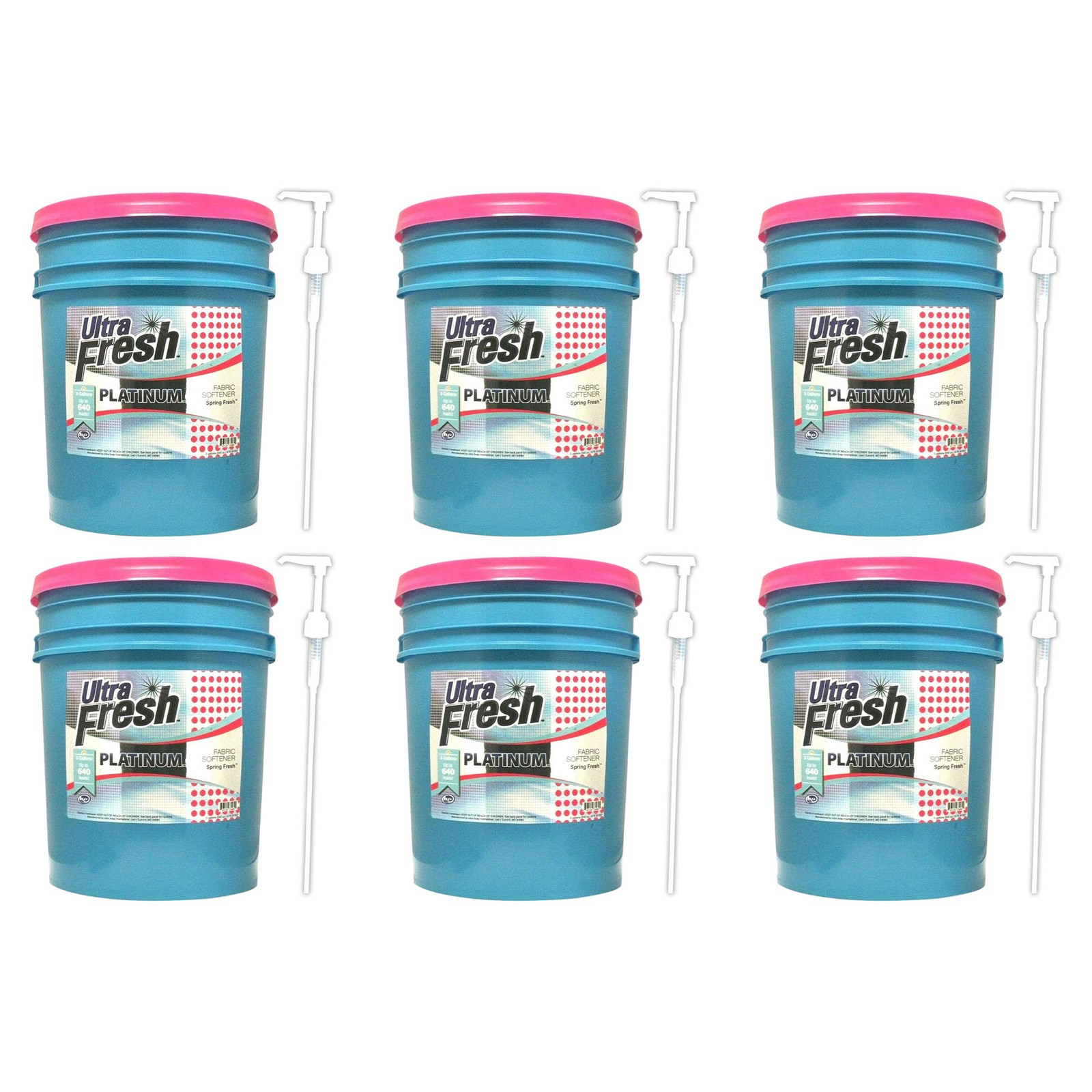 Ultra Fresh Platinum 5 Gal Spring Fresh Fabric Softener Up to 640 Loads (6 Pack)