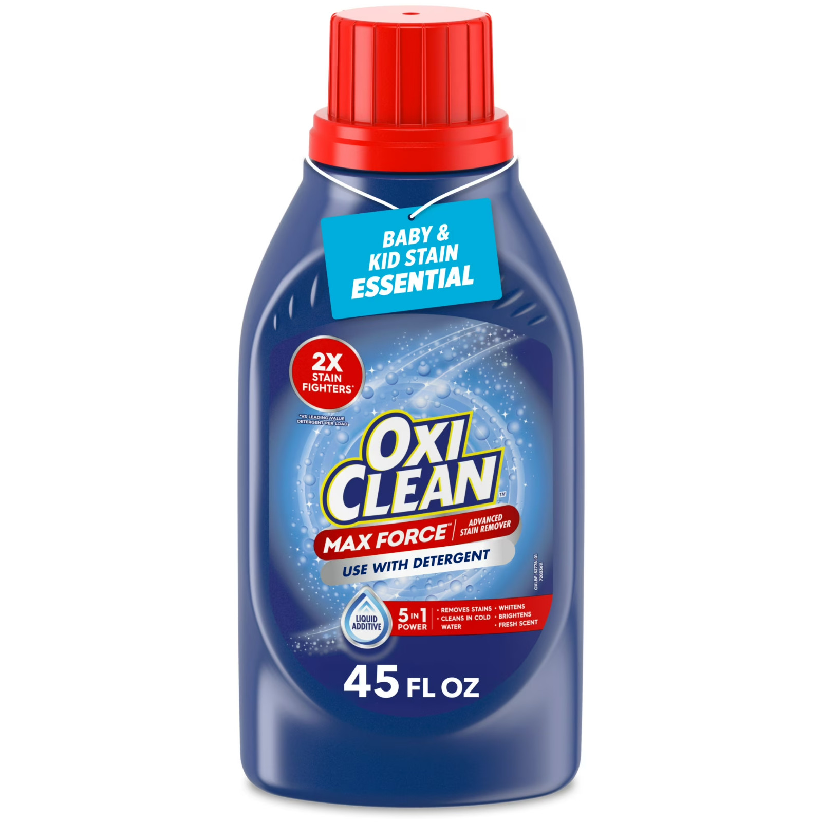 OxiClean Max Force Advanced Stain Remover Liquid, Gentle Color-Safe 45 fl oz
