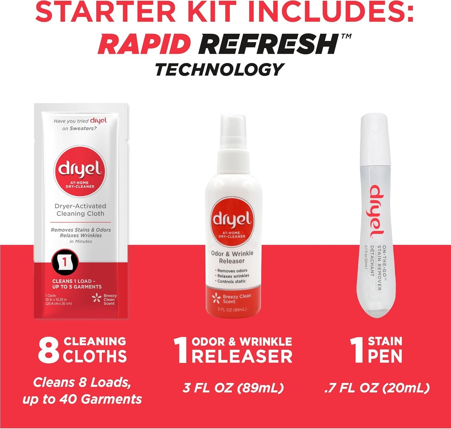 At-Home Dry Cleaner Starter Kit with Wrinkle Release Spray, New and Improved,…