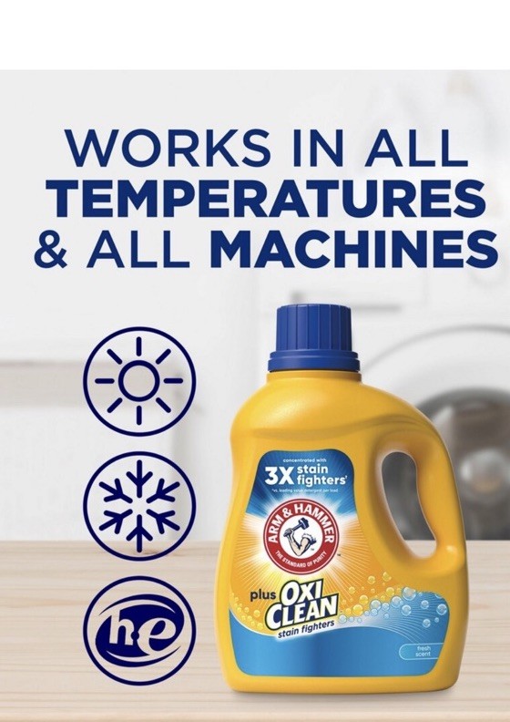 Arm & Hammer Plus OxiClean Liquid Laundry Detergent Fresh Scent 21 Loads