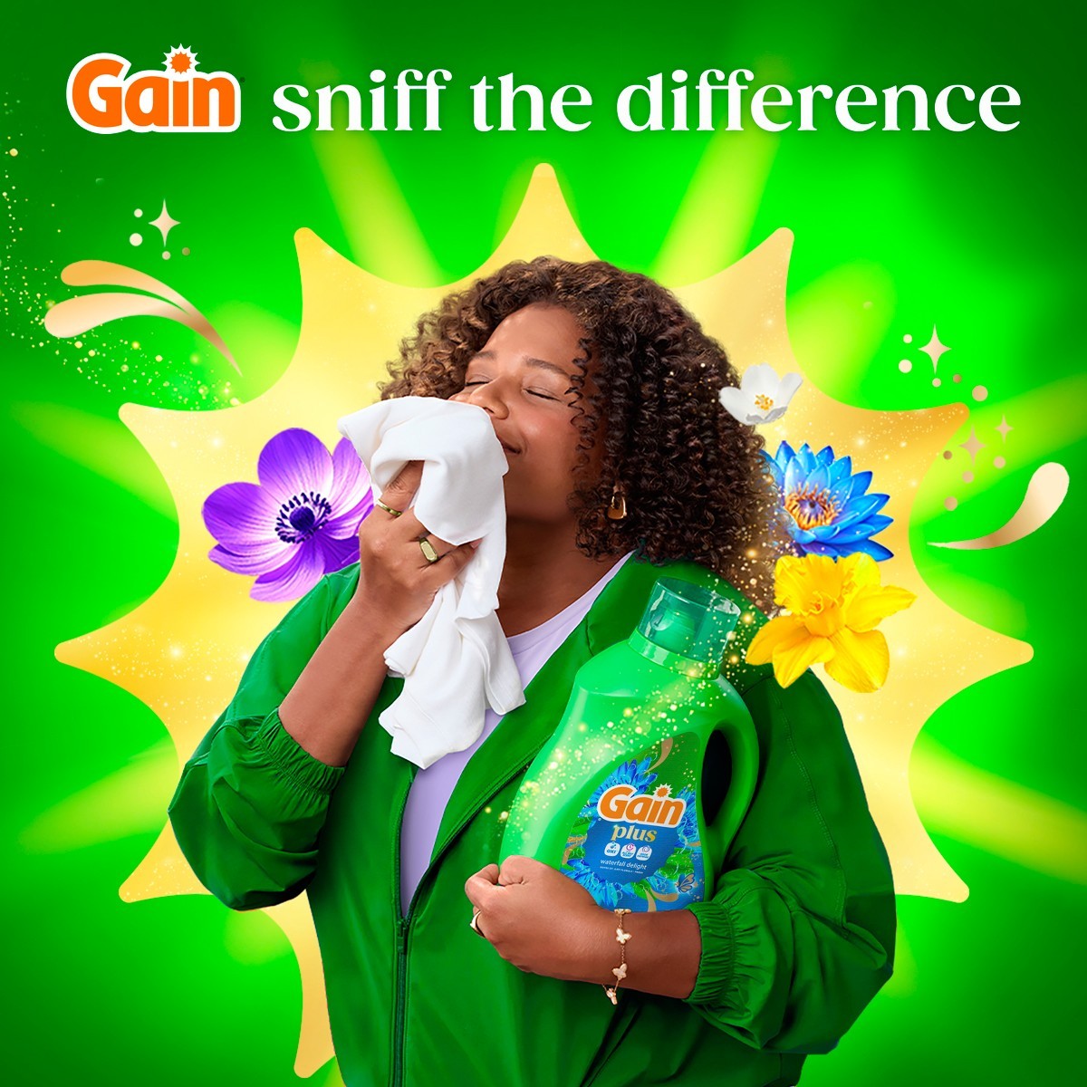 Gain Waterfall Delight Plus Liquid Laundry Detergents 75 Loads – 99oz