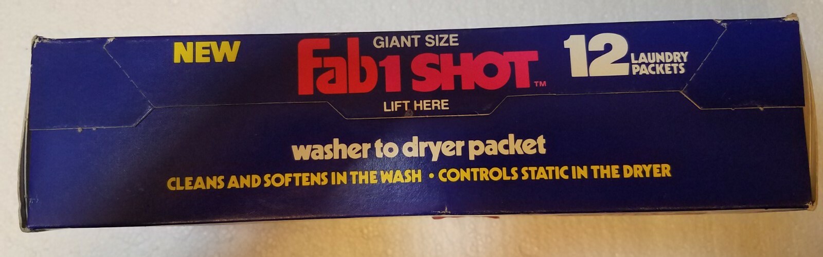 NOS VINTAGE Fab 1 Shot Giant Size Washer to Dryer 12 Laundry Packets Palmolive