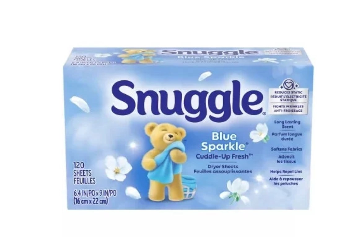 (2 Pack) Snuggle Fabric Softener Dryer Sheets, Blue Sparkle, 120 Ct