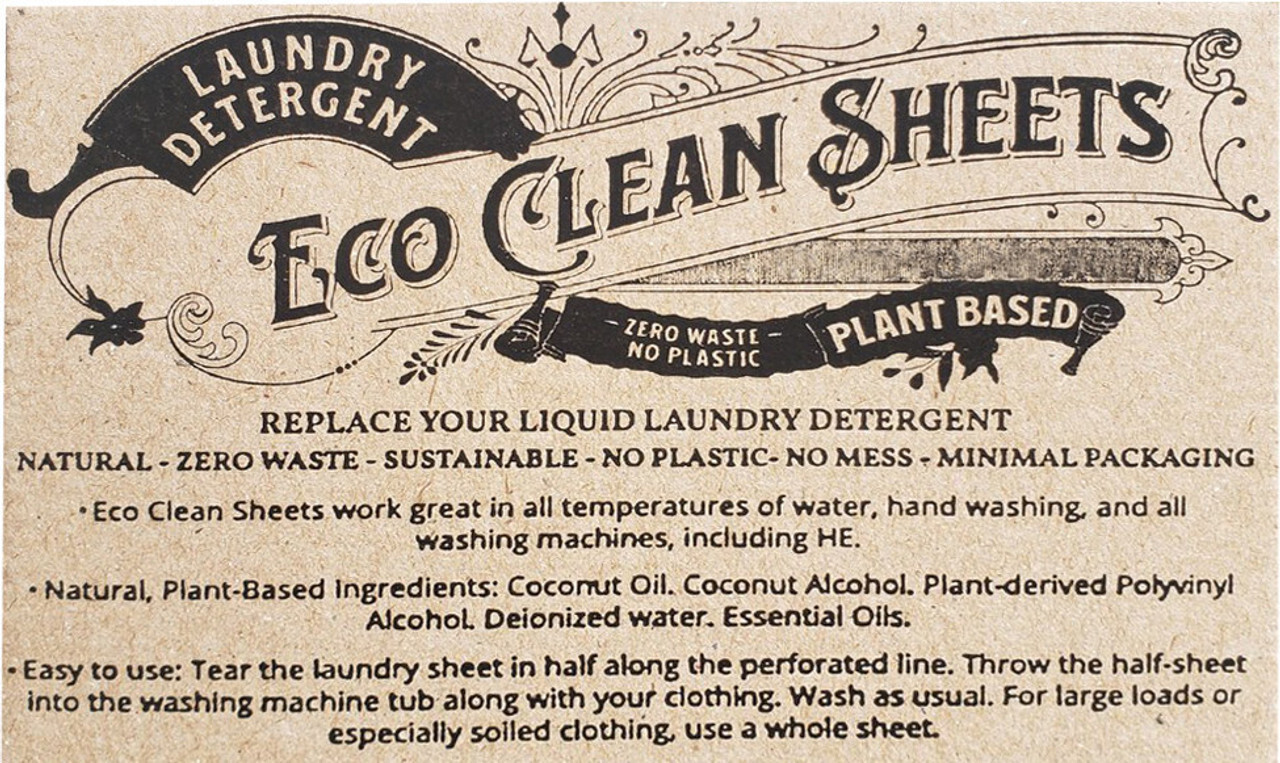 Laundry Detergent Sheets Concentrated Eco-Clean Made in USA